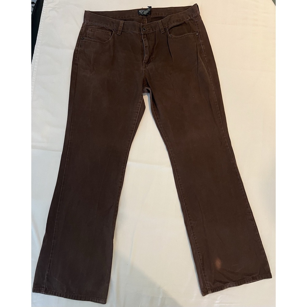 Polo Jeans Company Ralph Lauren Women's Twill Brown Pants 14 X 30 Boot Cut Brown